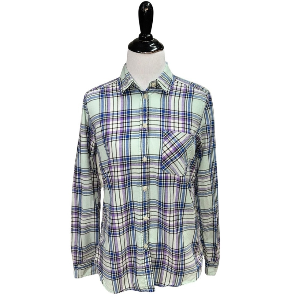 American Eagle Outfitters Women's Size XS Button Down Shirt The Boyfriend Shirt